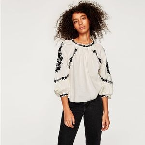 White and Black shirt tunic switch EMBROIDERY